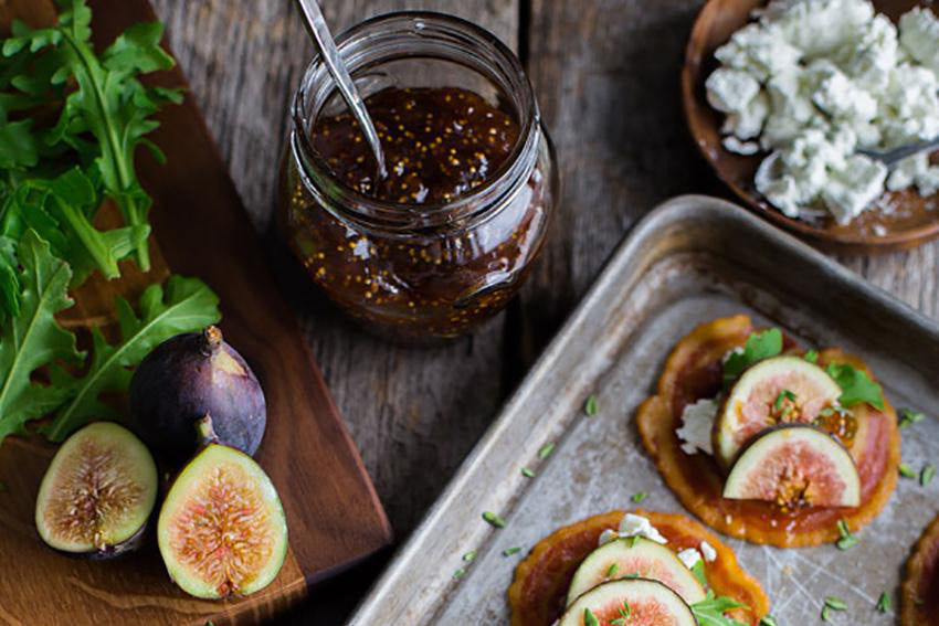 Recipe / Pancetta Crisps with Goat Cheese and Figs